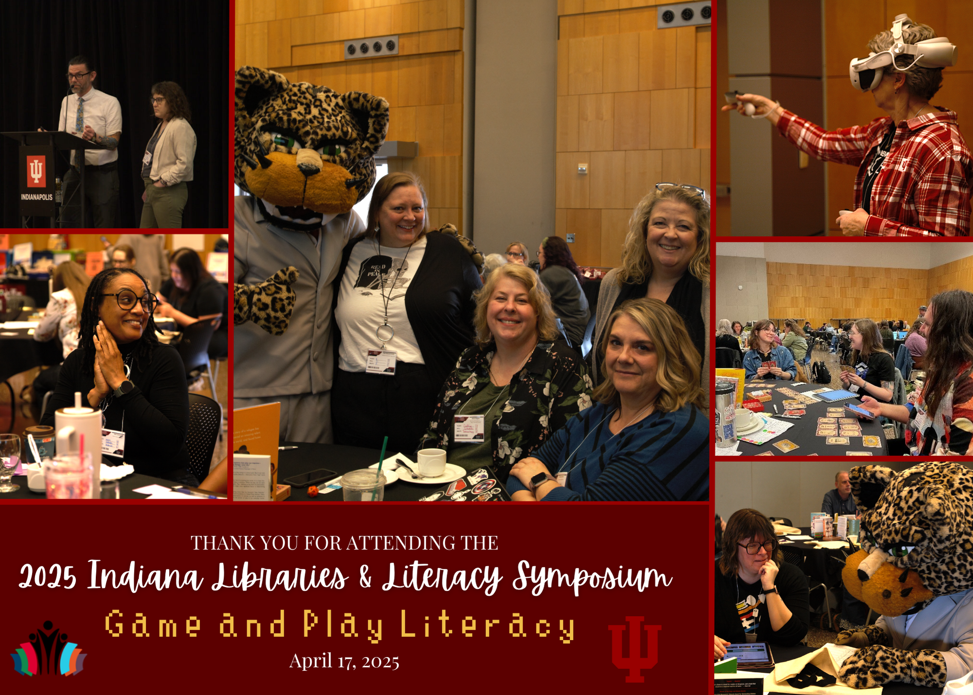 Collage of photos from the 2025 Libraries and Literacy conference.