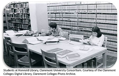 Students Studying at Honnold Mudd Library. Courtesy of the Claremont Colleges Digital Library