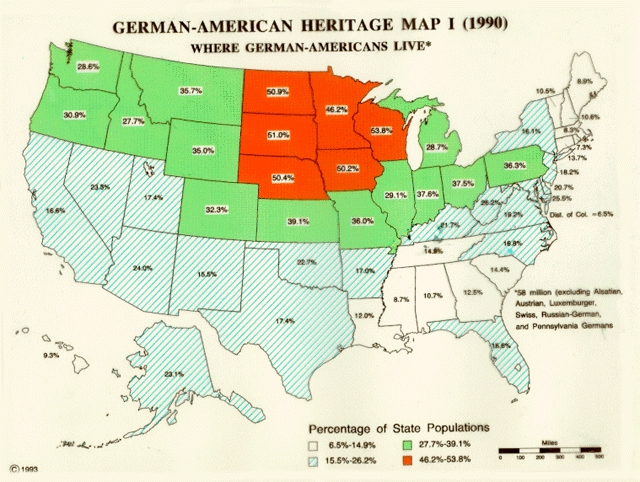 German American Heritage Map I (1990)